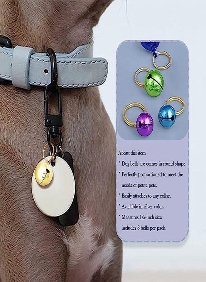 D&C PAWS قلادة من الفولاذ المقاوم للصدأ من دي آند سي باوز، إكسسوارات للرقبة مزينة بأجراس ملونة للقطط والكلاب (متعددة الألوان، عبوة من 3 قطع) - Image 2